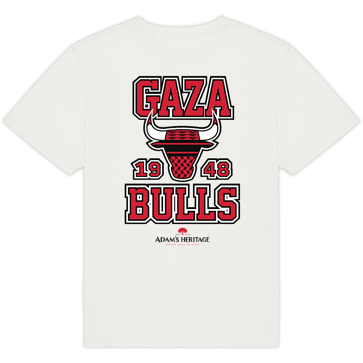 Team of PXLXSTXNE / Gaza Bulls - t-shirt oversize, blanc - dos_0