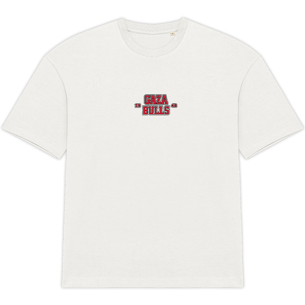 Team of PXLXSTXNE / Gaza Bulls - t-shirt oversize, blanc - face_0