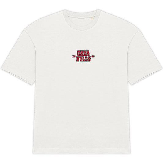 Team of PXLXSTXNE / Gaza Bulls - t-shirt oversize, blanc - face_0